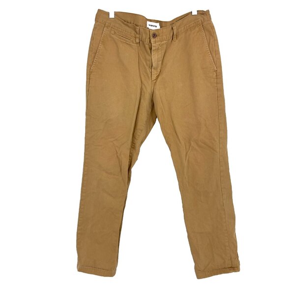 Taylor Stitch Men 34 Foundation Pant Slim Chino Khaki Classic Casual Everyday